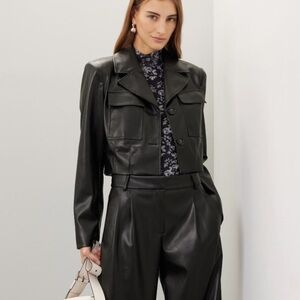 Saunders Collective
Black Faux Leather Jacket